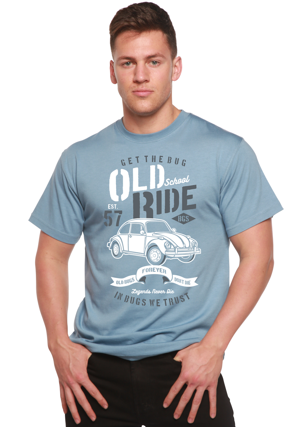 Old School Ride men's bamboo graphic T-shirt – view 6