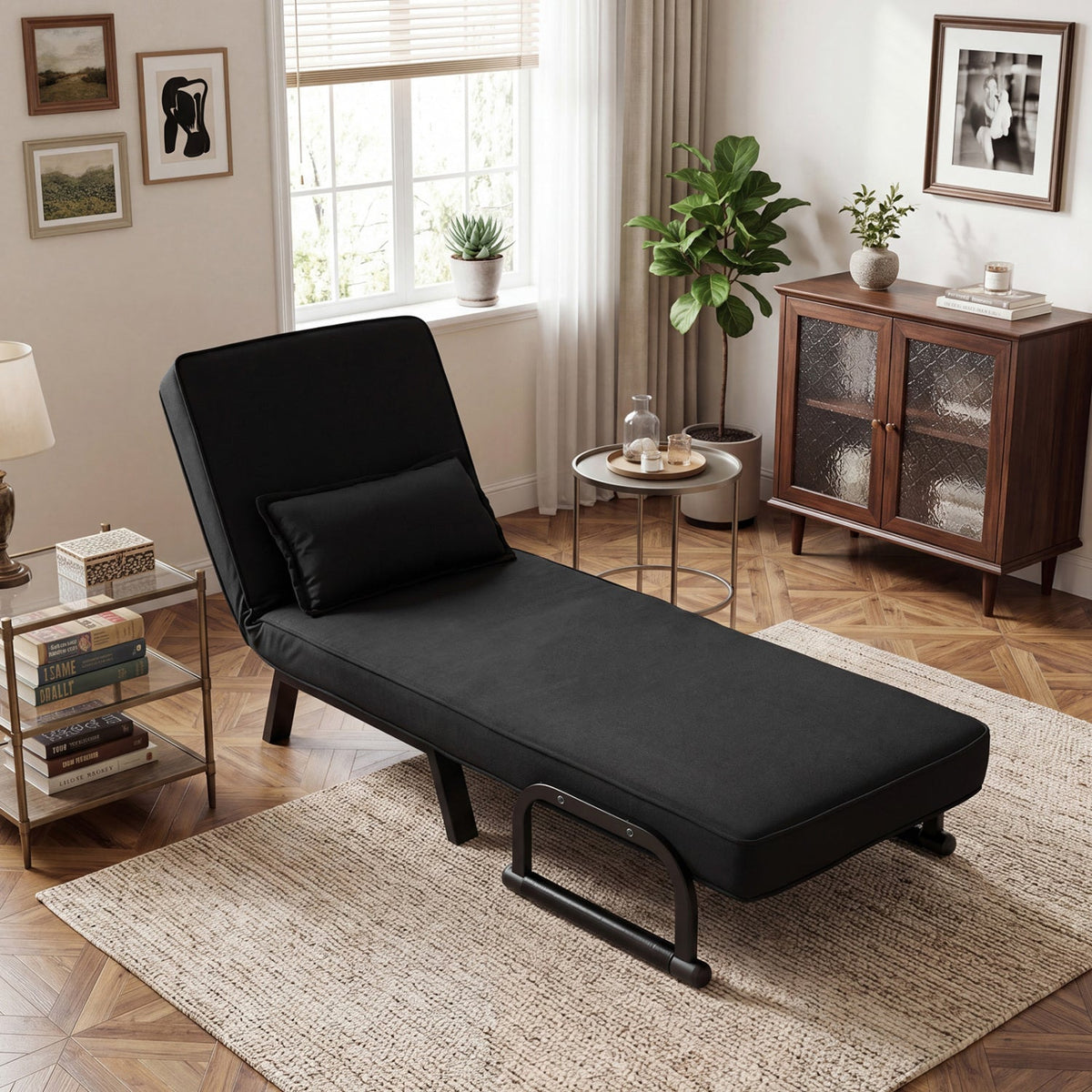 3-in-1 folding sofa bed chair with adjustable backrest by DirectDeals, view 4