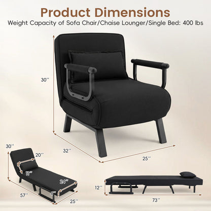 3-in-1 folding sofa bed chair with adjustable backrest by DirectDeals, view 7