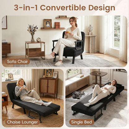 3-in-1 folding sofa bed chair with adjustable backrest by DirectDeals, view 9