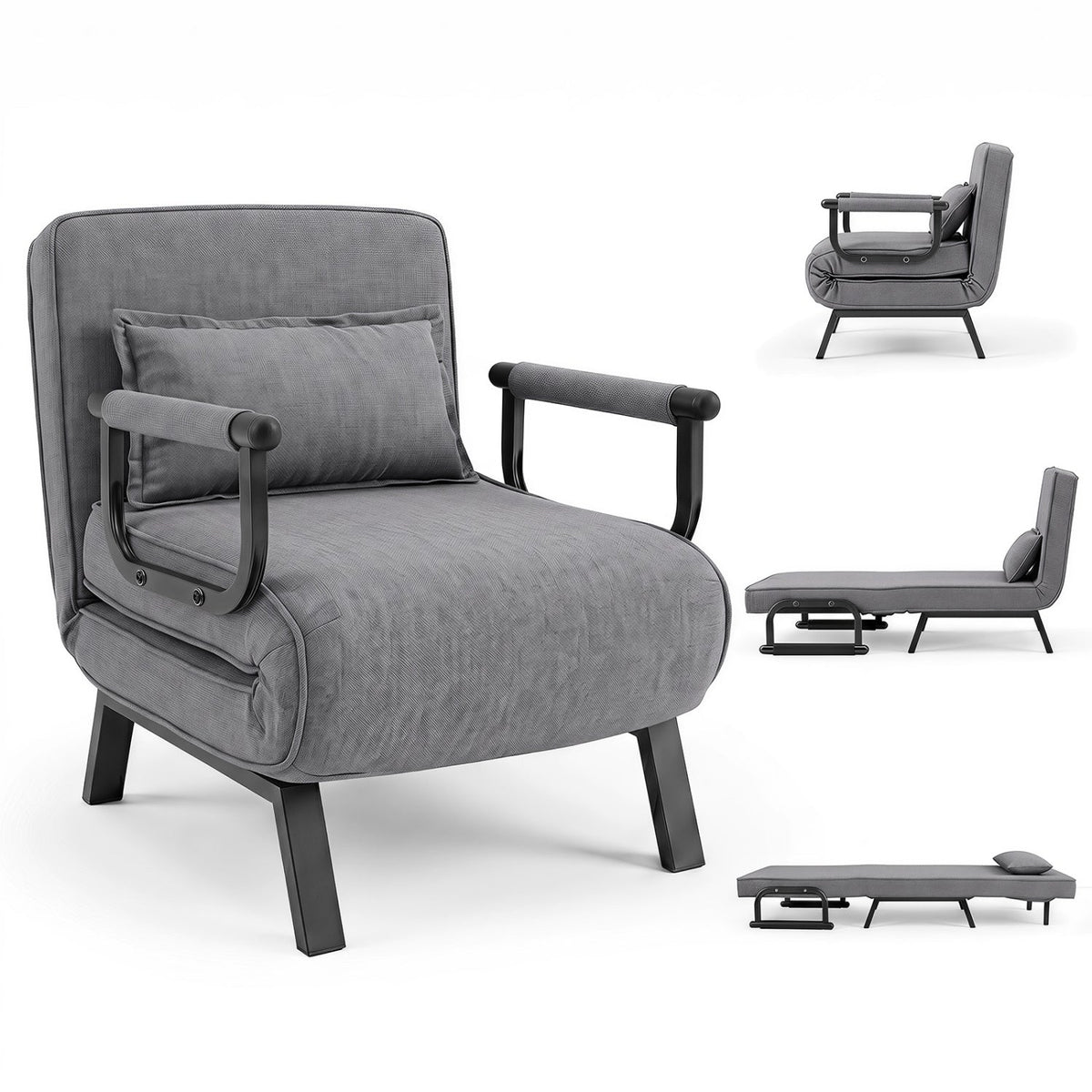 3-in-1 folding sofa bed chair with adjustable backrest by DirectDeals, view 2