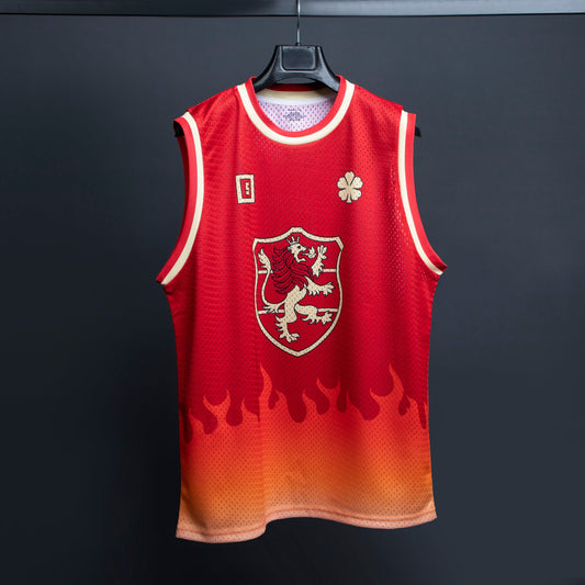 Crimson Lion anime basketball jersey in premium mesh