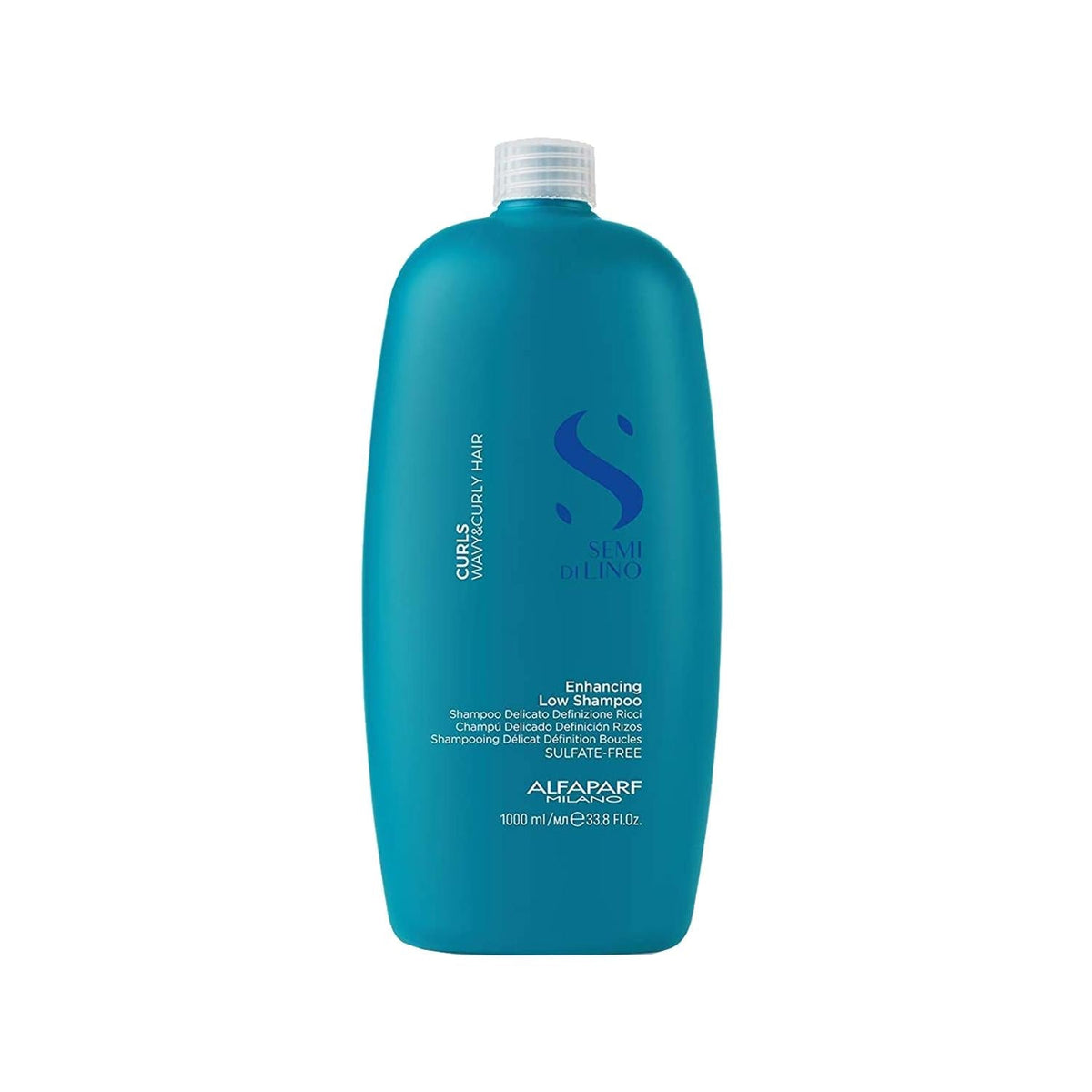 Alfaparf Semi Di Lino Curls Enhancing Shampoo 1000 ml - Sulfate-Free Shampoo for Curly Hair, Enhances Curl Definition by Beauty Care Bag