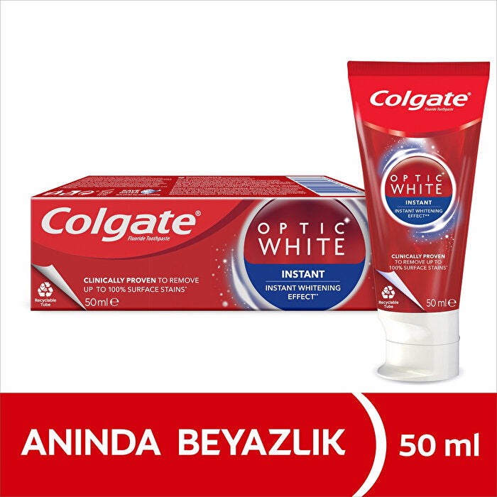 Colgate Optic White Instant White Toothpaste 50ml - Teeth Whitening by Beauty Care Bag