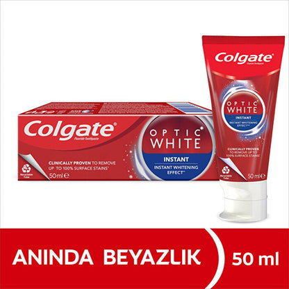 Colgate Optic White Instant White Toothpaste 50ml - Teeth Whitening by Beauty Care Bag