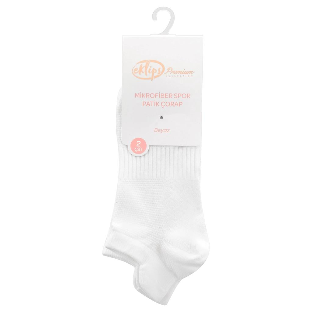 Eklips Premium Micro White Socks Breathable 2-Pack by Beauty Care Bag