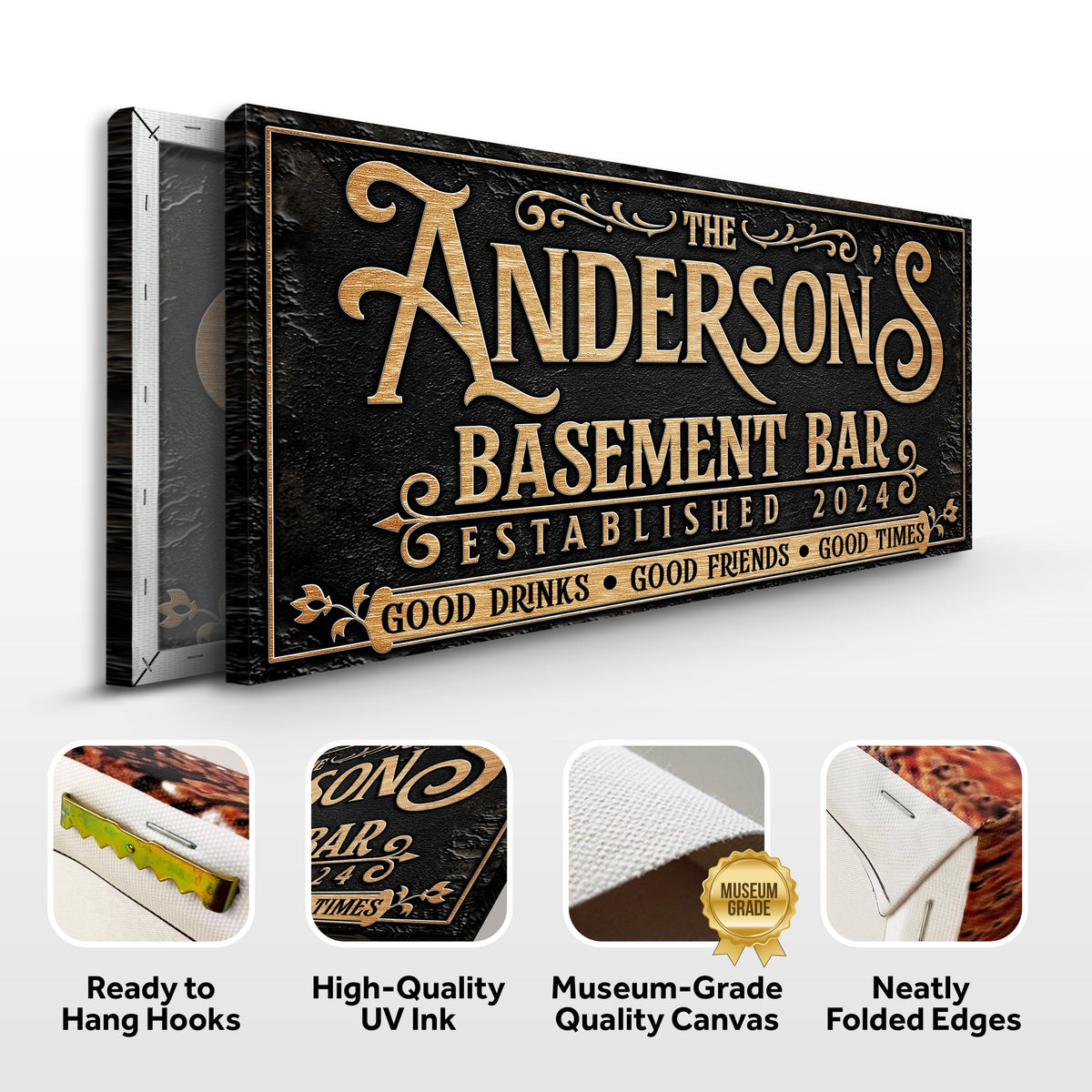 Custom Basement Bar Sign III by Tailored Canvases