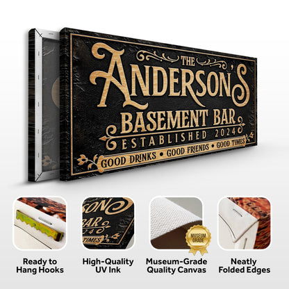 Custom Basement Bar Sign III by Tailored Canvases