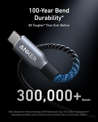Anker Prime USB-C to USB-C Cable (240W, Upcycled-Braided) by Anker