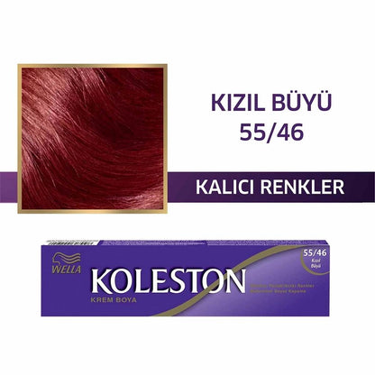 Wella Koleston Single Tube Hair Color 55/46 Red Magic by Beauty Care Bag