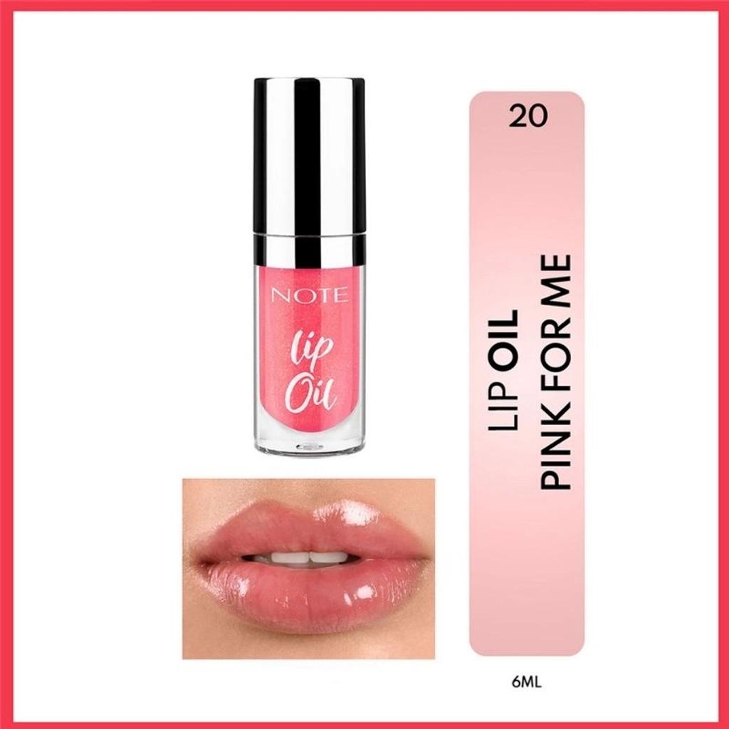 Note Cosme Lip Oil 20 Pink For Me Hydrating Gloss 6ml by Beauty Care Bag