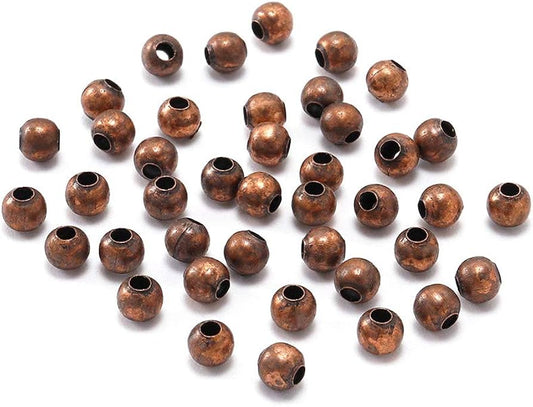 3mm Electro-Plated Round Beads - Base Metal Spacer Beads - Sold Individually by Continental Bead Suppliers
