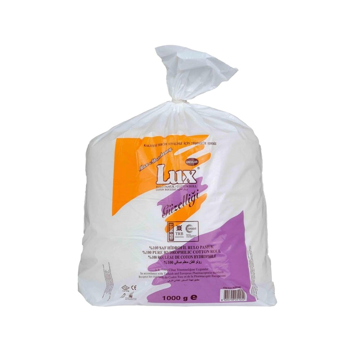 Lux Saf Hydrophilic Cotton Roll 1000g - Absorbent Hygiene Supplies for Baby Care & Household Use by Beauty Care Bag