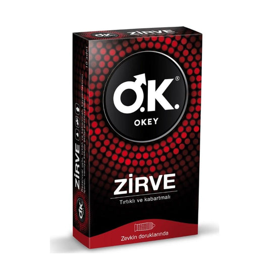 Okey Zirve textured vanilla flavored condoms, 10 count