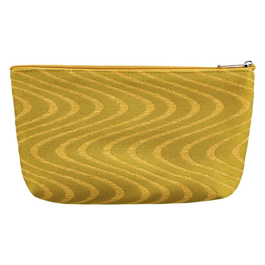 Eklips Yellow Wavy Makeup Bag for Travel & Vanity by Beauty Care Bag