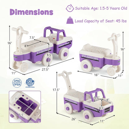 4-in-1 Ride On Push Car with Music and StorageRide On ToyTorqelo.com