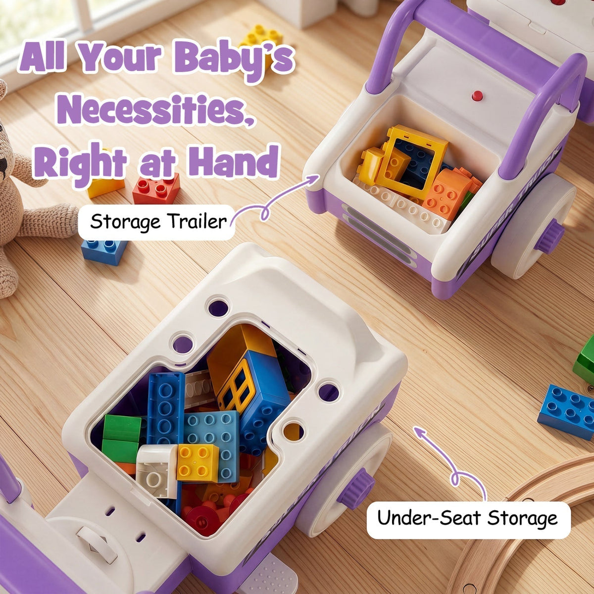 4-in-1 Ride On Push Car with Music and StorageRide On ToyTorqelo.com