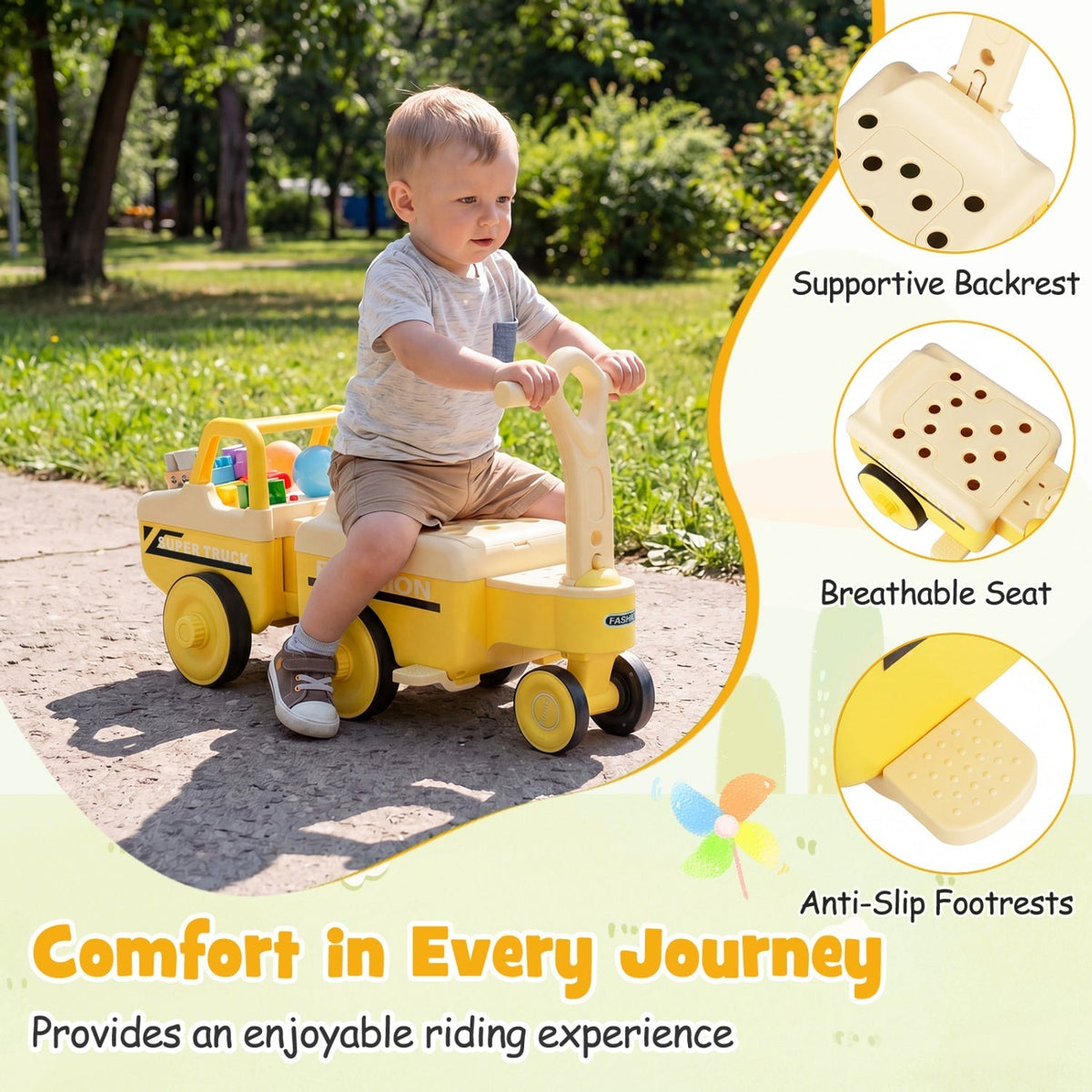 4-in-1 Ride On Push Car with Music and StorageRide On ToyTorqelo.com