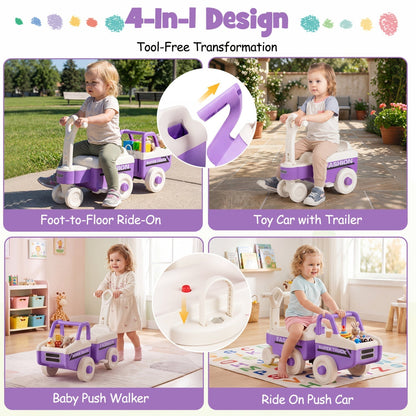 4-in-1 Ride On Push Car with Music and StorageRide On ToyTorqelo.com