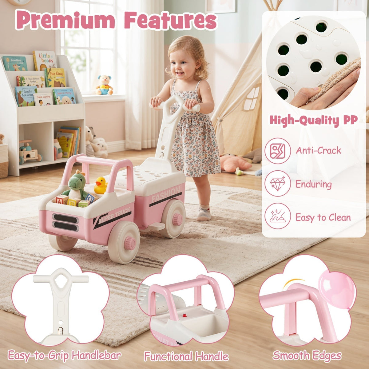 4-in-1 Ride On Push Car with Music and StorageRide On ToyTorqelo.com