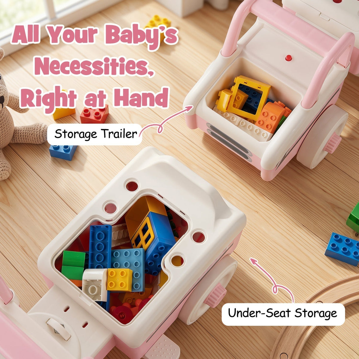 4-in-1 Ride On Push Car with Music and StorageRide On ToyTorqelo.com