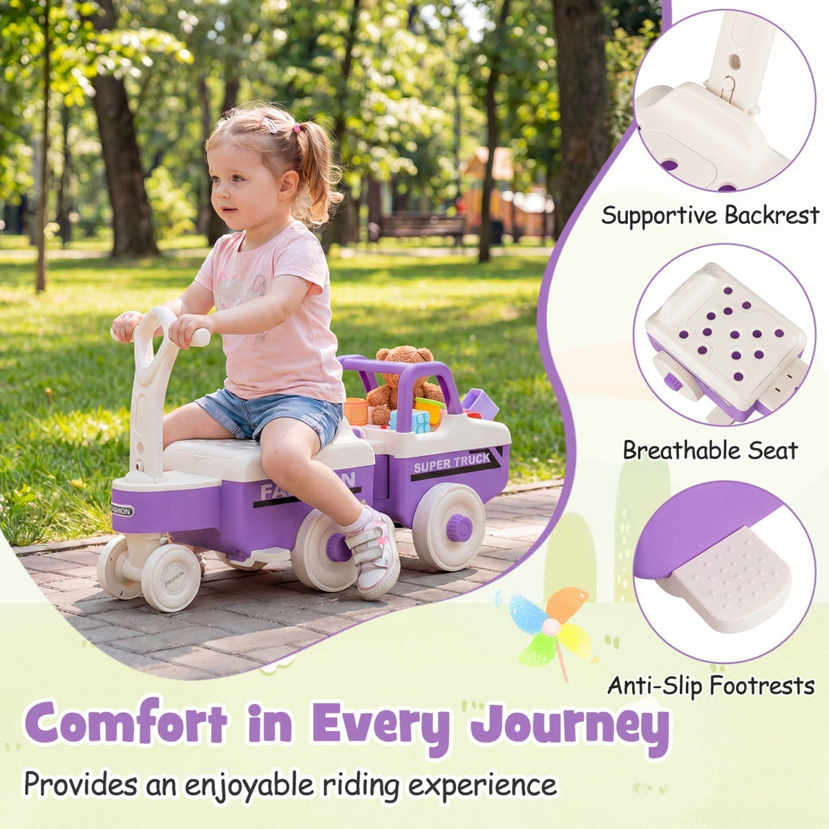 4-in-1 Ride On Push Car with Music and StorageRide On ToyTorqelo.com