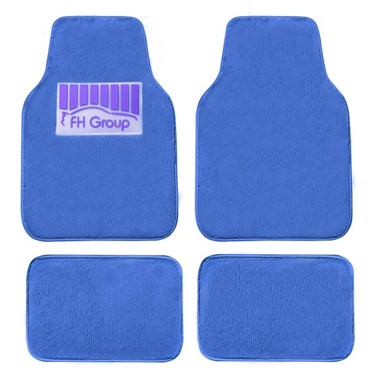 Doe16 blue faux rabbit fur car floor mat set, 4 pieces