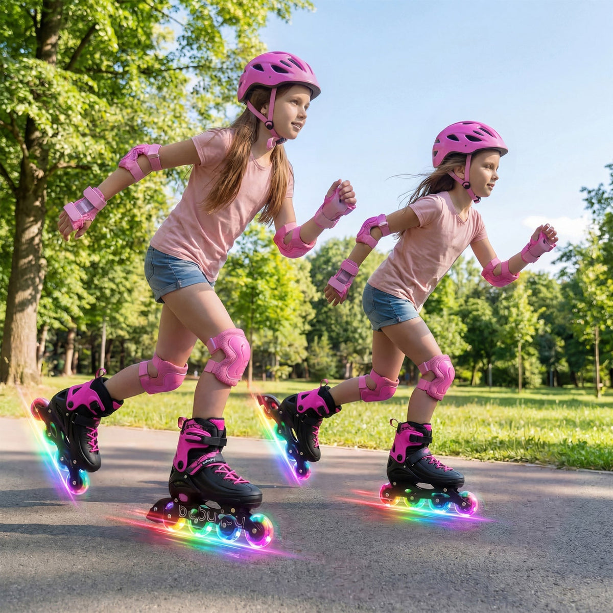 Adjustable kids inline skates for ages 7-9 by GBruno Store, view 12
