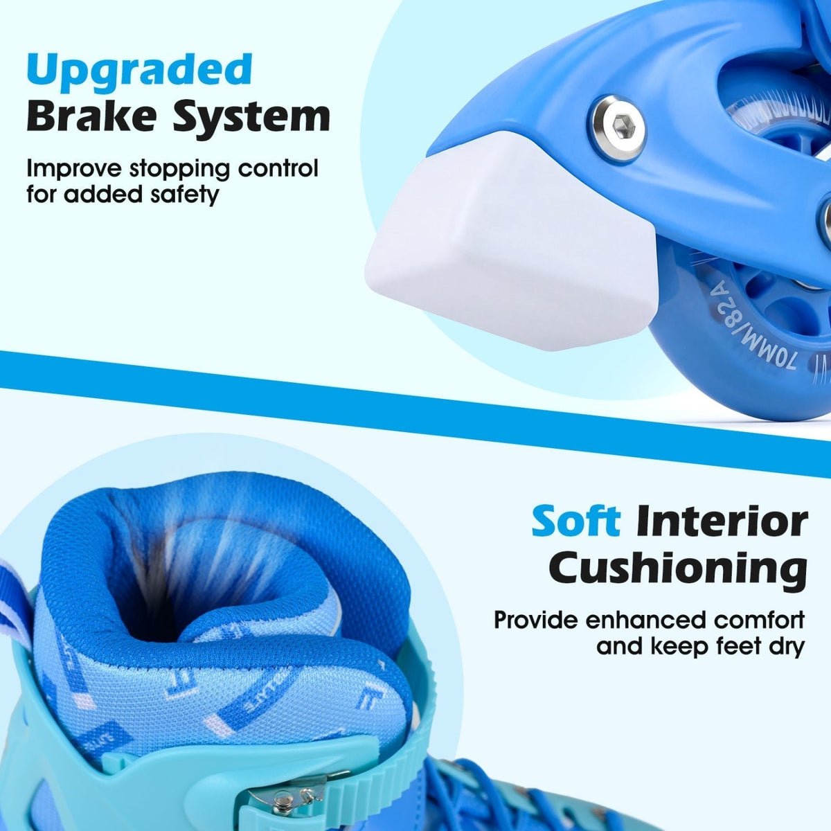 Adjustable kids inline skates for ages 7-9 by GBruno Store, view 10