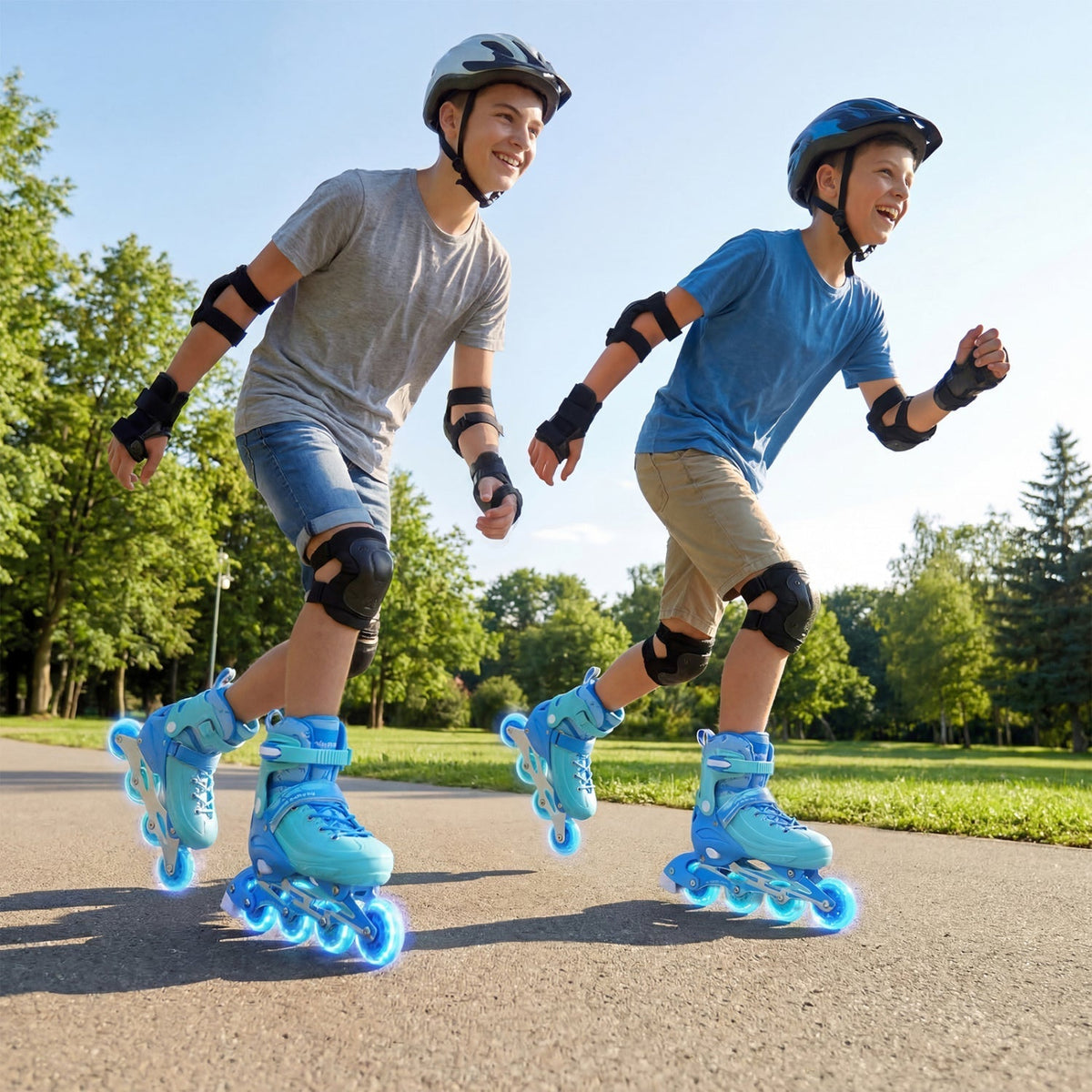Light-up kids inline skates for ages 9-14 by GBruno Store, view 3