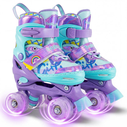 Purple graffiti kids roller skates, size S, by GBruno Store, view 3