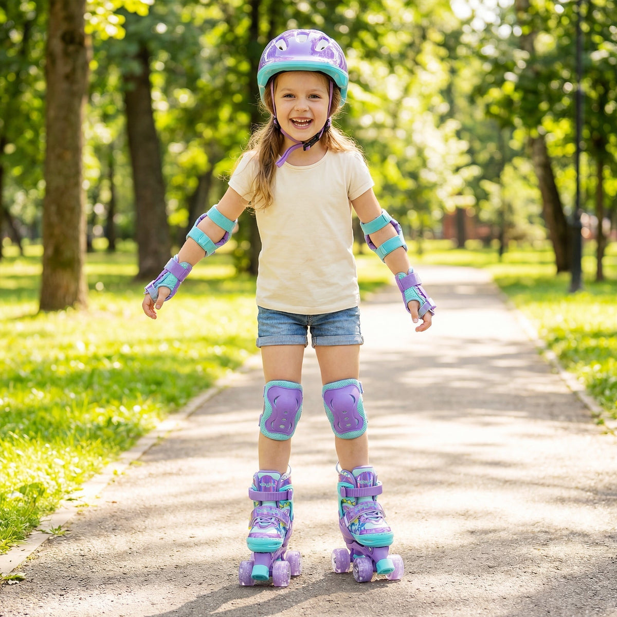 Purple graffiti kids roller skates, size S, by GBruno Store