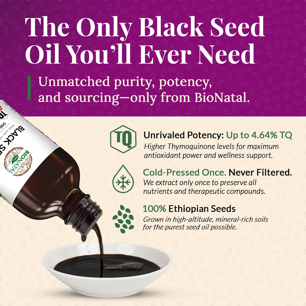 Ethiopian Black Seed Oil 4.2oz (GLASS) by BioNatal