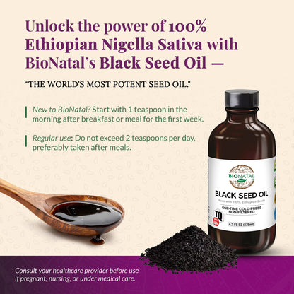 Ethiopian Black Seed Oil 4.2oz (GLASS) by BioNatal
