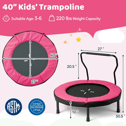 40 inch kids trampoline with handlebar by GBruno Store, view 7