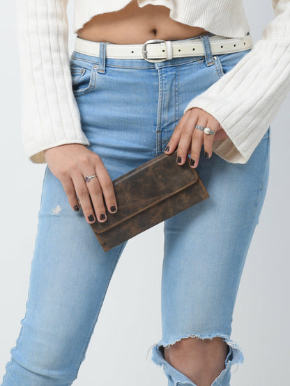 Ellison Ladies Wallet- Walnut Brown by Classy Leather Bags