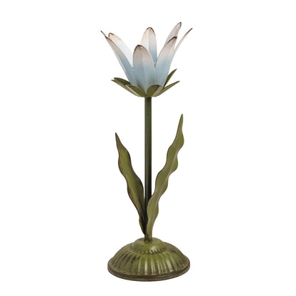 Metal Flower Taper Candle Holder by Rust & Cinder