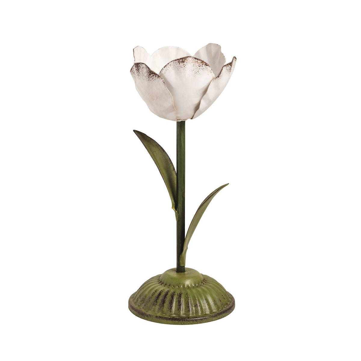 Metal Flower Taper Candle Holder by Rust & Cinder