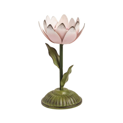 Metal Flower Taper Candle Holder by Rust & Cinder