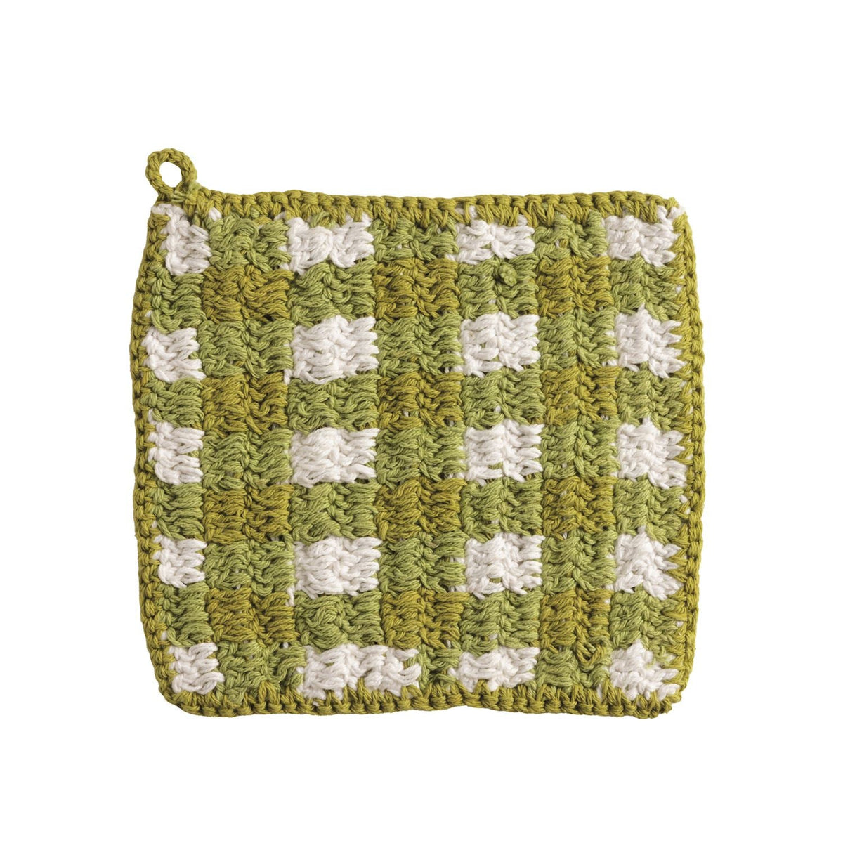 Crochet Pastel Check Pot Holder by Rust & Cinder