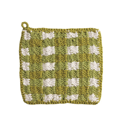 Crochet Pastel Check Pot Holder by Rust & Cinder