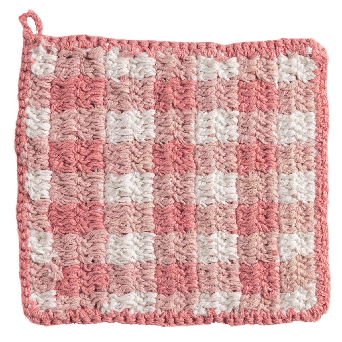 Crochet Pastel Check Pot Holder by Rust & Cinder