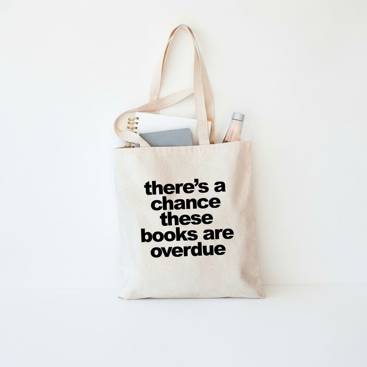 Book Bag, Overdue Library Books Funny Canvas Tote Bag by Joyful Moose