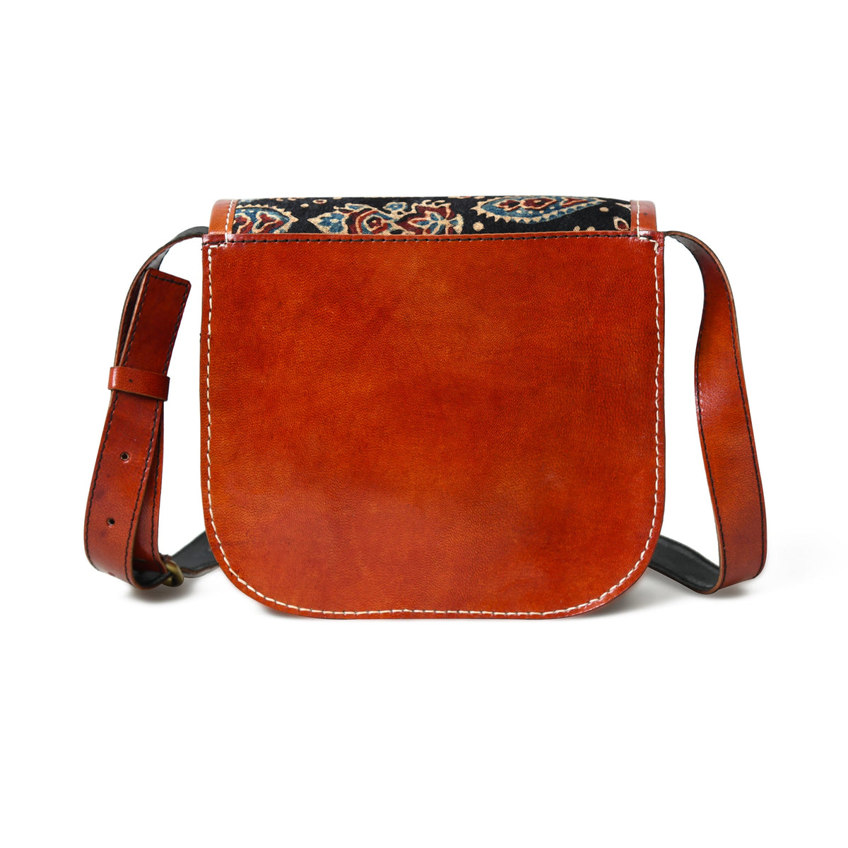 Astounding Ajrakh Ethnic Satchel by Classy Leather Bags