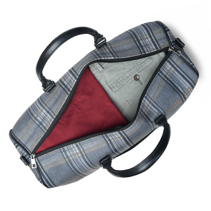 The Highlander Plaid Duffle Bag by Classy Leather Bags