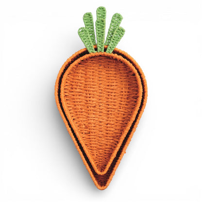Woven Carrot Paper Rope Nested Basket Tray (Set of 2) by Rust & Cinder