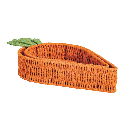 Woven Carrot Paper Rope Nested Basket Tray (Set of 2) by Rust & Cinder