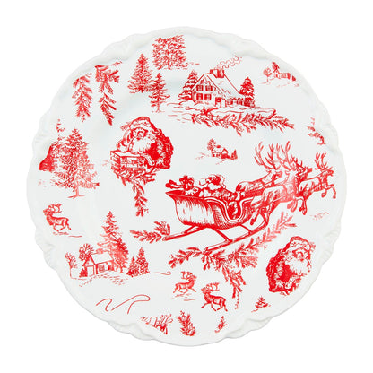 Red Christmas Toile Dessert Plate by Rust & Cinder