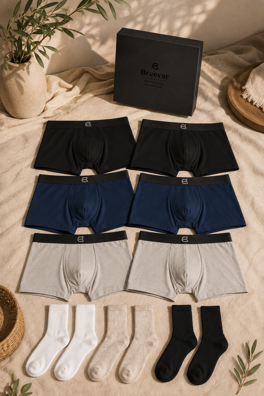 Naturally Better Underwear & Socks Deluxe Gift Box by Breevar