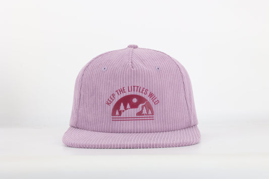 Purple corduroy SnapBack hat for toddlers and youth by Keep the Littles Wild
